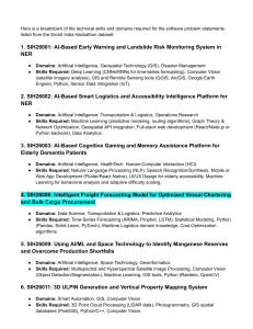 Smart India Hackathon Problem Statements & Skills