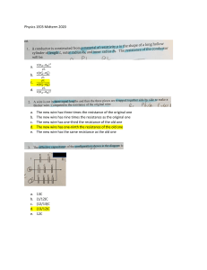 Physics 1E03 Midterm 2020 Exam Questions