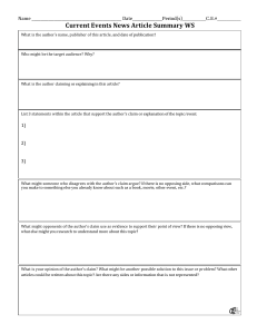 Current Event Response Sheet