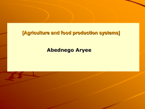 Agriculture and food productions systems