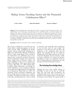 Family Relations - 2006 - Stanley - Sliding Versus Deciding  Inertia and the Premarital Cohabitation Effect