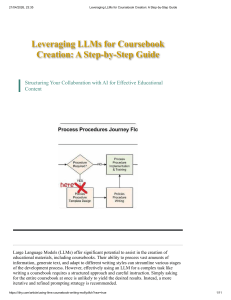 Leveraging LLMs for Coursebook Creation  A Step-by-Step Guide