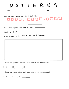 Patterns Worksheet 