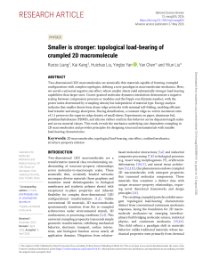 Smaller is stronger: topological load-bearing of crumpled 2D macromolecule.