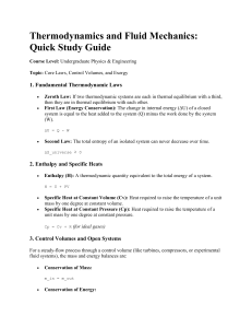 Thermodynamics and Fluid Mechanics