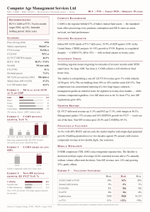 CAMS - Computer Age Management Services Ltd Stock Pitch