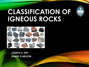 Classification of Igneous Rocks - Lecture 5