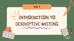 Descriptive Writing Presentation