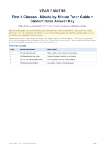 Year 7 Maths First 4 Classes Tutor Guide with Answers