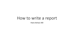Report writing 