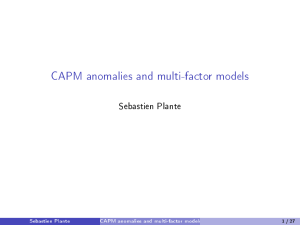 CAPM anomalies and multifactor models handouts