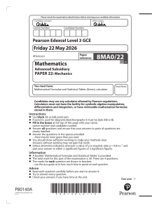 2026 Edexcel AS Mechanics - qidalia solutions