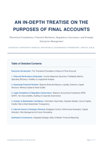 Purposes of Final Accounts Comprehensive Analysis