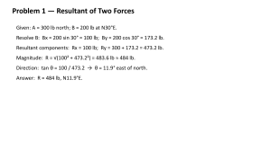 Problems 1 to 5 Force Resultant Solutions