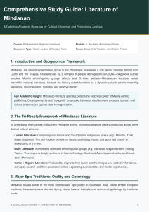 Mindanao Literature Study Guide