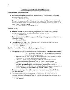 Terminology for Normative Philosophy (PHL 248)