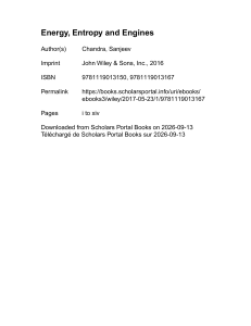 CHE260 Textbook 1 - Energy, Entropy, and Engines - Sanjeev Chandra