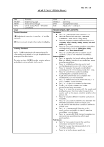 Unit 8: Going Away &ndash; Weather Conditions Lesson Plan