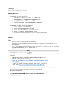 Week1. Checklist