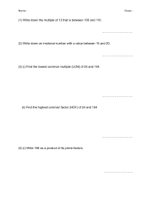 Year 10 Worksheet 1.1 1.2 1.3