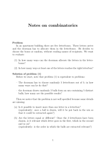 Notes on combinatorics 