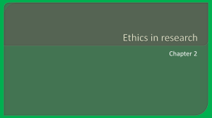 Ethics in Research: Chapter 2