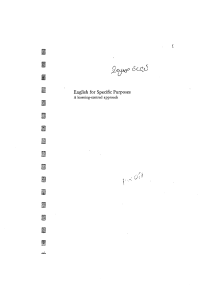 English for Specific Purposes: A Learning-Centred Approach