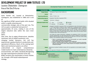 Amin Textiles Ltd Development Project: PPP for Industrial Rejuvenation