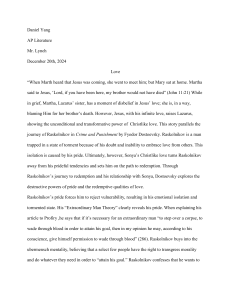 Love and Redemption in Crime and Punishment
