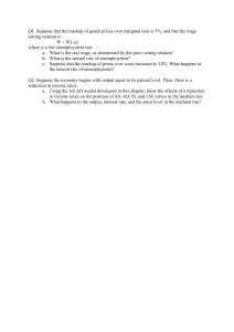 Macroeconomics Exam Questions: Unemployment & AS-AD Model