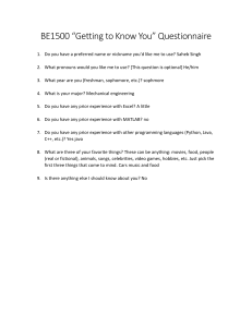 BE1500 Getting to Know You Questionnaire
