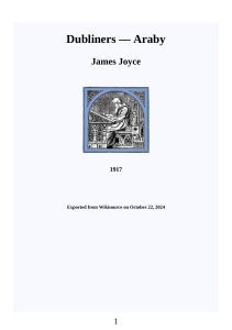 Araby by James Joyce: A Literary Analysis