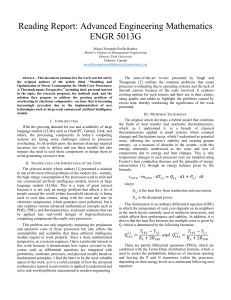 Reading Report: Advanced Engineering Math on Multi-Core Processor Optimization