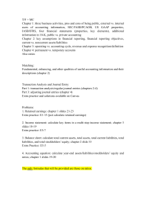 Accounting Study Guide: Chapters 1-4 Practice Problems