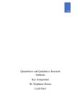 Quantitative & Qualitative Research Methods Key Assignment