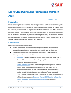 Lab 1: Cloud Computing Foundations (Microsoft Azure)