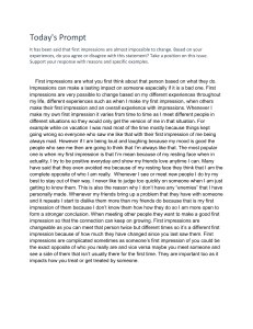 First Impressions: Agree or Disagree Essay