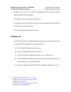 Introductory Econometrics Assignment - National Taiwan University