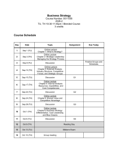 Business Strategy Course Schedule 2026-2