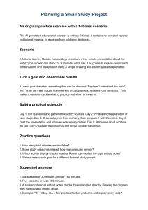 Planning a Small Study Project: Study Skills Exercise