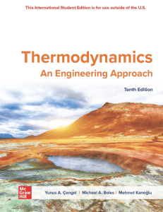 Thermodynamics: An Engineering Approach 10th Ed.