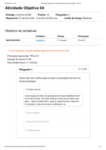 Quiz: Gerenciamento &Aacute;gil de Projetos - PUC Minas 2021/2