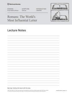 Romans Study Guide: From Guilt to Grace