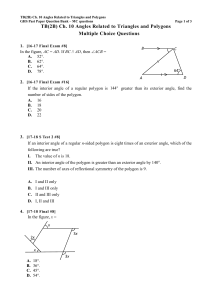 Geometry Angles Triangles Polygons MCQs