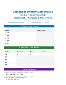 Grade 3 Math Worksheets: Numbers, Addition, Subtraction