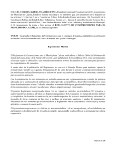 Reglamento de Construcciones Municipio de Cajeme