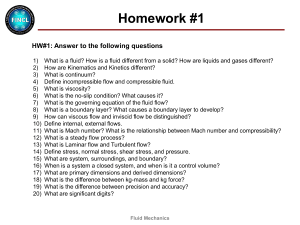 Fluid Mechanics Homework #1 Questions