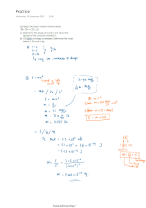 Fusion and Fission Practice Problems