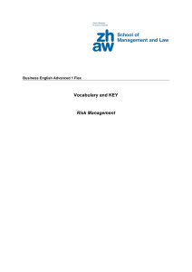 Business English Advanced 1 Flex: Risk Management Vocabulary