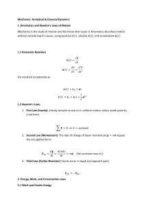 Mechanics: Analytical & Classical Dynamics